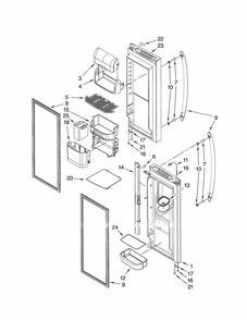 Refrigerator Door Diagram and Parts List for 59679243014  Kenmore Refrigerator