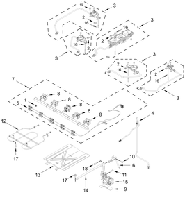 Manifold Parts Diagram and Parts List for KSGS430SPS0  Whirlpool Range