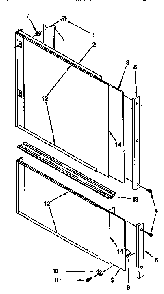 Door And Panel Diagram and Parts List for KUDH230YH0  KitchenAid Dishwasher