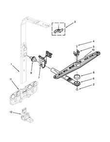 Upper Wash And Rinse Parts Diagram and Parts List for KUDS30FXWHA  KitchenAid Dishwasher