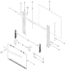 Door Parts Diagram and Parts List for VRGW3150RW0  Whirlpool Range
