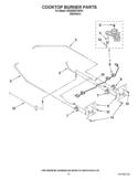 COOKTOP BURNER PARTS Diagram and Parts List for KGRS807XSP01  KitchenAid Range