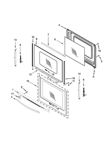 Door Parts Diagram and Parts List for WFE540H0EB0  Whirlpool Range