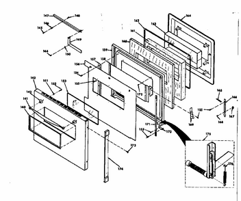 Oven Door Diagram and Parts List for 8504237310  Kenmore Range