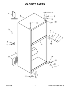 Cabinet Parts Diagram and Parts List for WRTX5328PM01  Whirlpool Refrigerator
