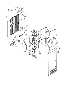 Air Flow Diagram and Parts List for ED25GWXFW00  Whirlpool Refrigerator
