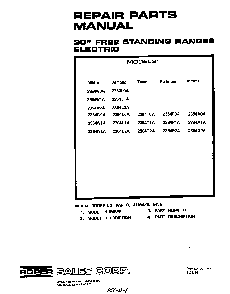 Front Cover Diagram and Parts List for 2364*1A  Roper Range