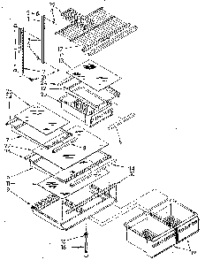 Shelf Diagram and Parts List for ET18GKXSN10  Whirlpool Refrigerator