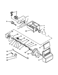 Motor And Ice Container Parts Diagram and Parts List for 7WRS22FDBW00  Whirlpool Refrigerator