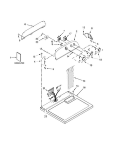Top And Console Parts Diagram and Parts List for WGD4800BQ2  Whirlpool Dryer