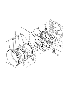 Door Parts Diagram and Parts List for WGD9371YW2  Whirlpool Dryer
