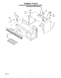 CABINET Diagram and Parts List for MH7115XBQ2  Whirlpool Microwave
