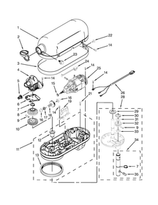 Case, Gearing And Planetary Unit Parts Diagram and Parts List for KP26M9XCER5  KitchenAid Mixer