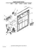 INNER DOOR PARTS Diagram and Parts List for WDT710PAYM2  Whirlpool Dishwasher