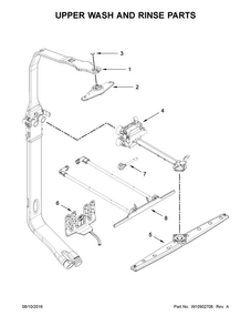 Upper Wash And Rinse Parts Diagram and Parts List for KDTM804ESS1  KitchenAid Dishwasher