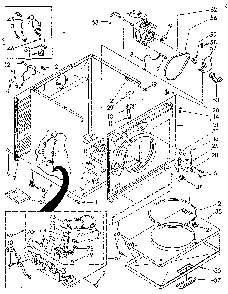 Cabinet Diagram and Parts List for LG5801XSN0  Whirlpool Dryer
