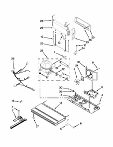 Unit Parts Diagram and Parts List for 59679242015  Kenmore Refrigerator