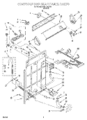 CONTROLS AND REAR PANEL Diagram and Parts List for LBR1121EW0  Whirlpool Washer