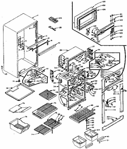 Refrigerator Cabinet Parts Diagram and Parts List for 106M12CL-F  Kenmore Refrigerator
