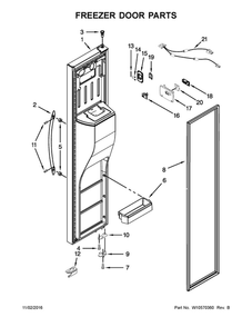 Freezer Door Parts Diagram and Parts List for 10641163310  Kenmore Refrigerator