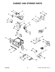06 - Cabinet And Stirrer Parts Diagram and Parts List for KOEC430RSS00  Whirlpool Microwave Oven Combo