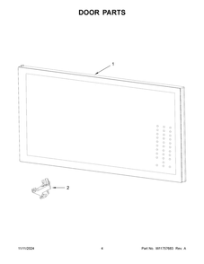 03 - Door Parts Diagram and Parts List for YWMML5530RV00  Whirlpool Microwave