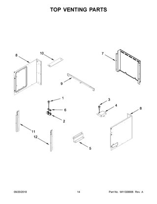 Top Venting Parts Diagram and Parts List for WOC97EC0HZ01  Whirlpool Microwave Oven Combo