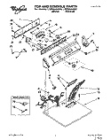 TOP AND CONSOLE, LIT/OPTIONAL Diagram and Parts List for LGP6646AW0  Whirlpool Dryer