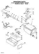 DISPENSER PARTS Diagram and Parts List for GHW9400PW2  Whirlpool Washer