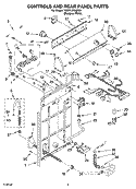 CONTROLS AND REAR PANEL PARTS Diagram and Parts List for 7MBPL9764MQ1  Whirlpool Washer