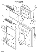 DOOR PARTS Diagram and Parts List for 8GT9FTKXST00  Whirlpool Refrigerator
