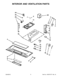 INTERIOR AND VENTILATION PARTS Diagram and Parts List for WMH73L20AS1  Whirlpool Microwave