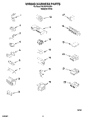 WIRING HARNESS PARTS Diagram and Parts List for 3XLSQ7533JQ5  Whirlpool Washer