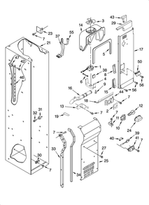 Freezer Liner And Air Flow Parts Diagram and Parts List for KSSS48FMX03  KitchenAid Refrigerator