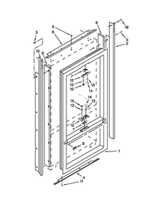 Cabinet Trim Parts Diagram and Parts List for KBFO42FTX08  KitchenAid Refrigerator