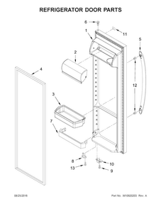 Refrigerator Door Parts Diagram and Parts List for WRS331FDDM01  Whirlpool Refrigerator