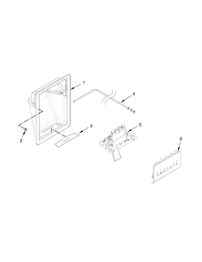 Dispenser Parts Diagram and Parts List for WRS325FDAB06  Whirlpool Refrigerator