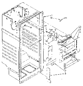 Liner Diagram and Parts List for ET18JKXSN09  Whirlpool Refrigerator
