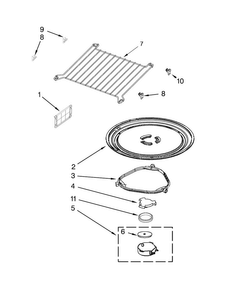 Turntable Parts Diagram and Parts List for WMH53520CW1  Whirlpool Microwave