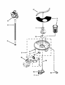Pump And Motor Parts Diagram and Parts List for 66513033K114  Kenmore Dishwasher