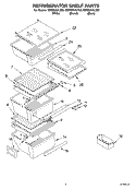 REFRIGERATOR SHELF PARTS Diagram and Parts List for GD5SHAXLT02  Whirlpool Refrigerator