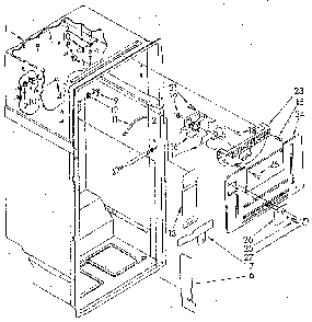 Liner Diagram and Parts List for ET18GKXSN0A  Whirlpool Refrigerator