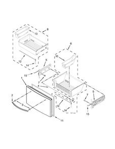 Freezer Door Parts Diagram and Parts List for WRF991BOOM01  Whirlpool Refrigerator