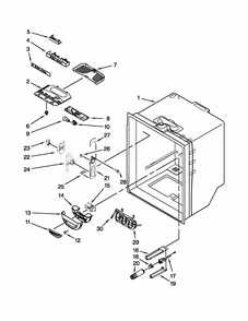 Refrigerator Liner Parts Diagram and Parts List for 59672013017  Kenmore Refrigerator