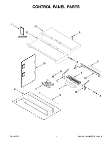 Control Panel Parts Diagram and Parts List for WOC54EC0HB04  Whirlpool Microwave