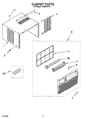 CABINET PARTS Diagram and Parts List for ACQ052PR3  Whirlpool Air Conditioner