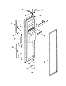 Freezer Door Diagram and Parts List for GD22DFXFT0  Whirlpool Refrigerator