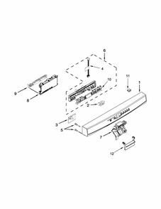 Control Panel And Latch Parts Diagram and Parts List for 66513229N411  Kenmore Dishwasher