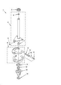 Brake And Drive Tube Parts Diagram and Parts List for 11084764301  Kenmore Washer Dryer Combo