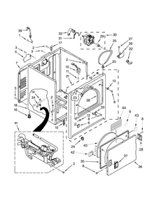 Cabinet Parts Diagram and Parts List for RGD4640YQ3  Roper Dryer